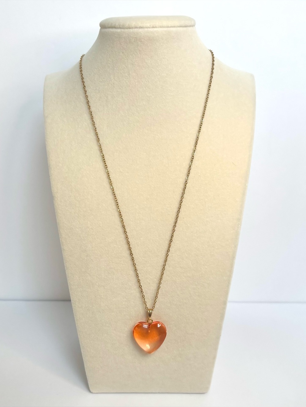 Sunset glass heart pendant necklace